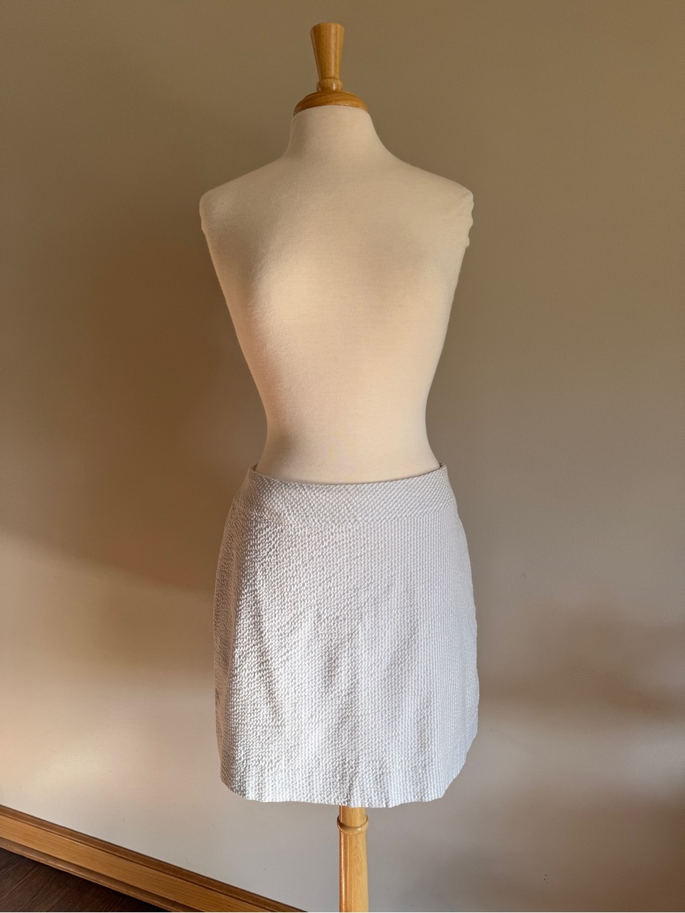 Baby Blue & White Seersucker Skirt